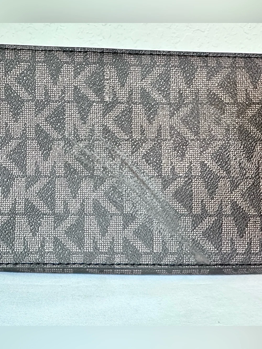 Michael Kors Jet Set Travel Large Satchel Brown MK Signature PVC Leather Trim